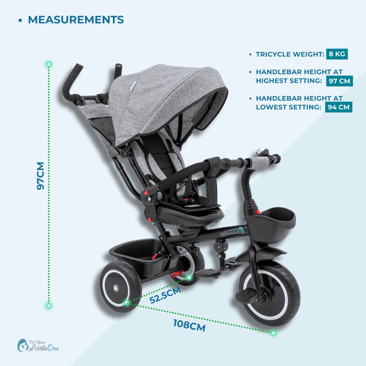 For Your Little One 6 in 1 Trike V3 – Blue (9 Months – 5 Years)