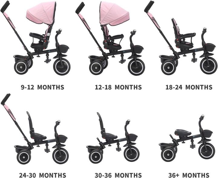 For Your Little One 6 in 1 Trike V3 – Black (9 Months – 5 Years)