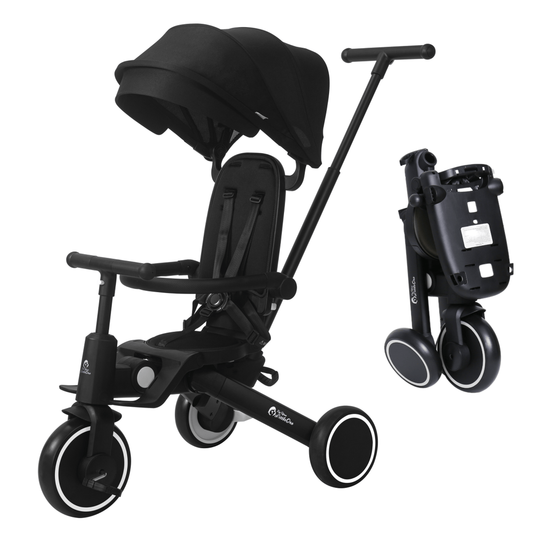 For Your Little One Xplor 6 in 1 Foldable Trike - Jet Black (10m-4y)