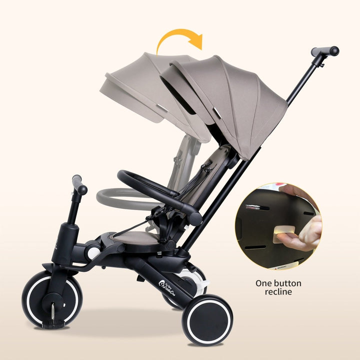 For Your Little One Xplor 6 in 1 Foldable Trike - Jet Black (10m-4y)