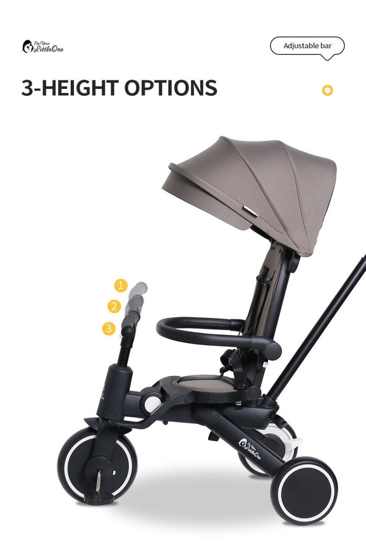 For Your Little One Xplor 6 in 1 Foldable Trike - Jet Black (10m-4y)