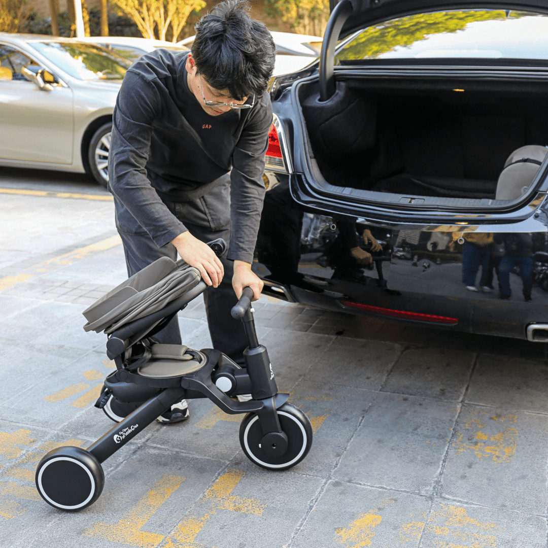 For Your Little One Xplor 6 in 1 Foldable Trike - Jet Black (10m-4y)