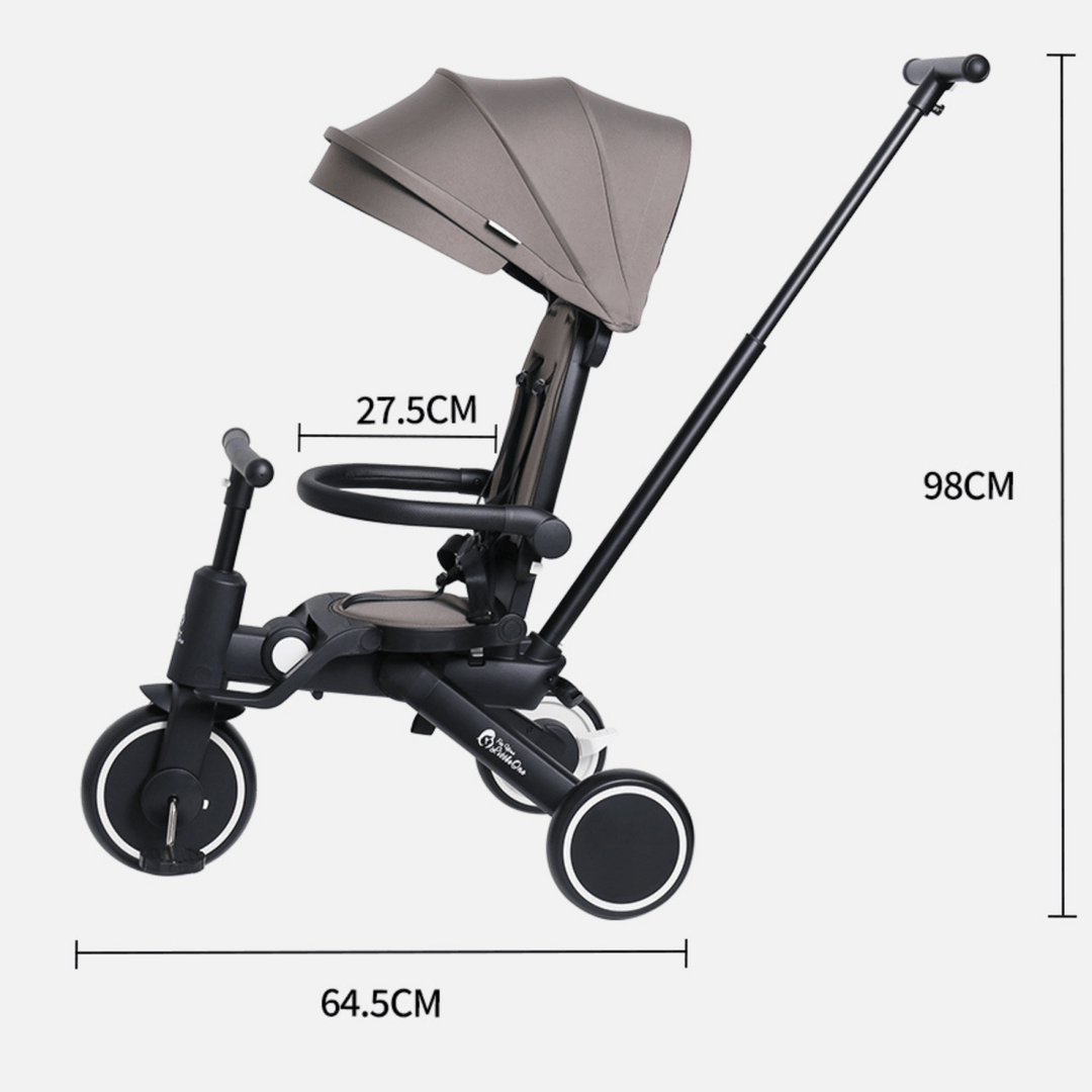 For Your Little One Xplor 6 in 1 Foldable Trike - Jet Black (10m-4y)