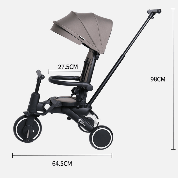 For Your Little One Xplor 6 in 1 Foldable Trike - Jet Black (10m-4y)