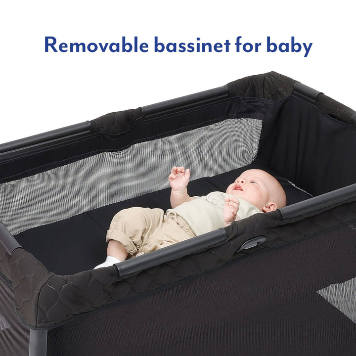 Graco FoldLite LX Travel Cot with Bassinet - Midnight