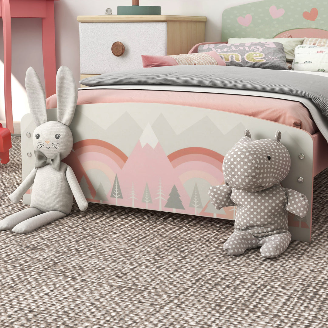 ZONEKIZ Toddler Bed Frame, Kids Bedroom Furniture for Ages 3-6 Years, Pink - image 8