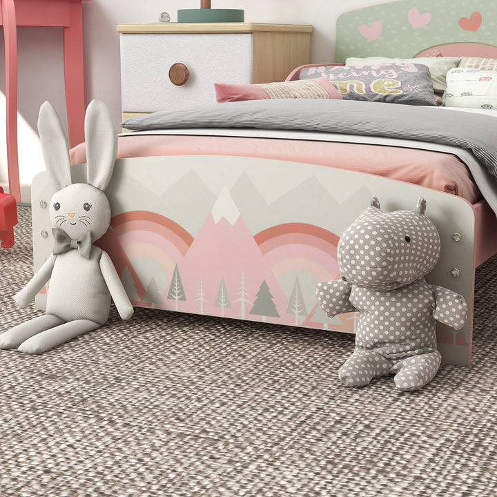 ZONEKIZ Toddler Bed Frame, Kids Bedroom Furniture for Ages 3-6 Years, Pink - image 8