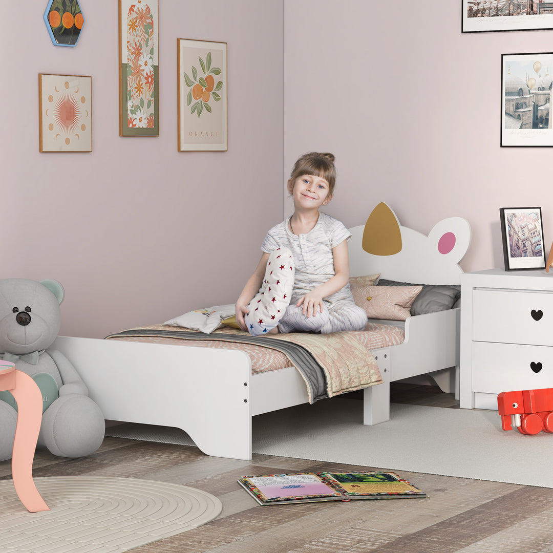 ZONEKIZ Unicorn-Designed Toddler Bed, Kids Bedroom Furniture, for Ages 3-6 Years, 143 x 74 x 67cm - White - image 2