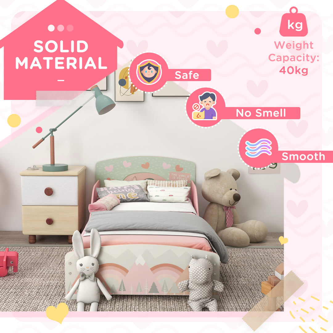 ZONEKIZ Toddler Bed Frame, Kids Bedroom Furniture for Ages 3-6 Years, Pink - image 6
