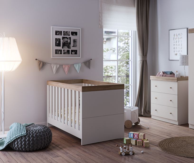 Little Acorns Burlington 2 Piece Nursery Set – Cashmere & Truffle Oak