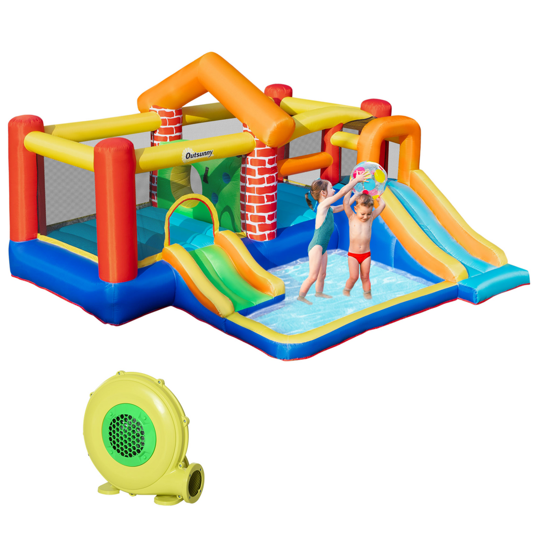 Outsunny Kids Extra Large Bouncy Castle with Pool