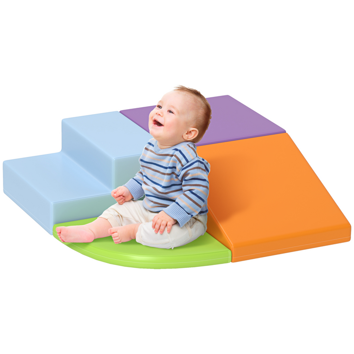 HOMCOM 4-Piece Toddler Soft Play Set – Foam Climb & Crawl Blocks (1–3 Years)