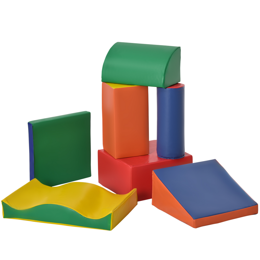 HOMCOM 7-Piece Toddler Soft Play Set – Climb, Crawl & Slide | Ages 1–3