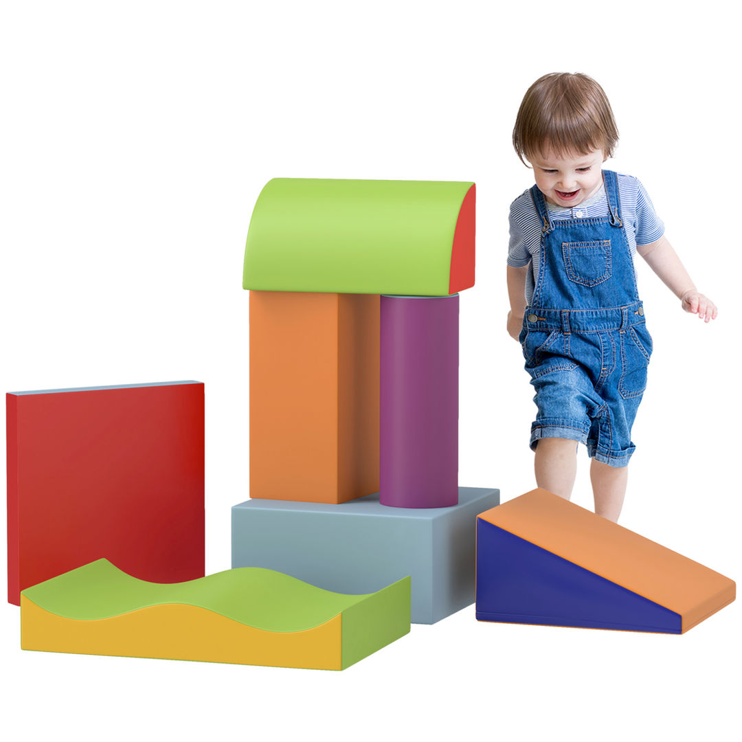HOMCOM 7-Piece Toddler Soft Play Set – Foam Blocks for Ages 1–3 Years