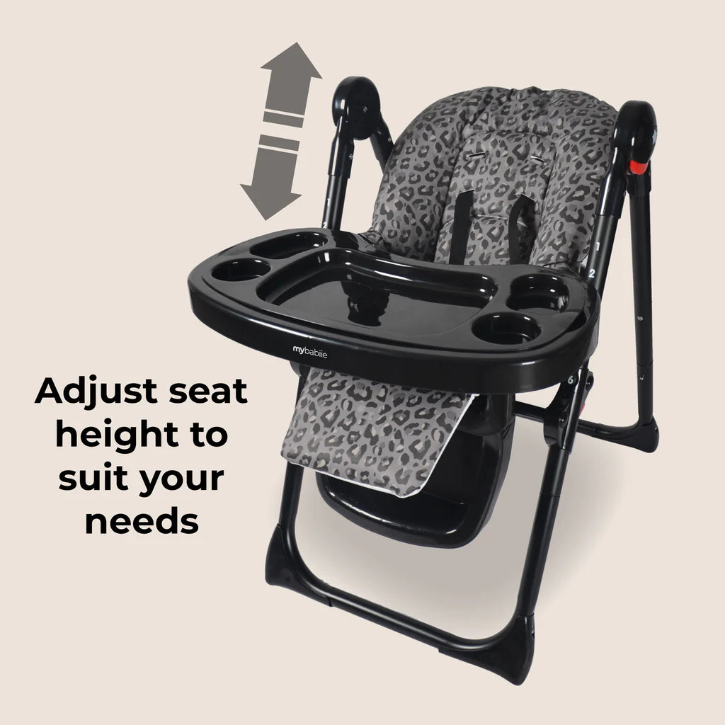 My Babiie MBHC8 Premium Highchair - Black Leopard