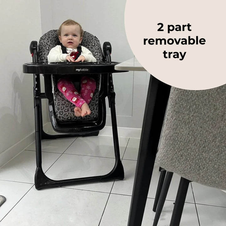 My Babiie MBHC8 Premium Highchair - Black Leopard