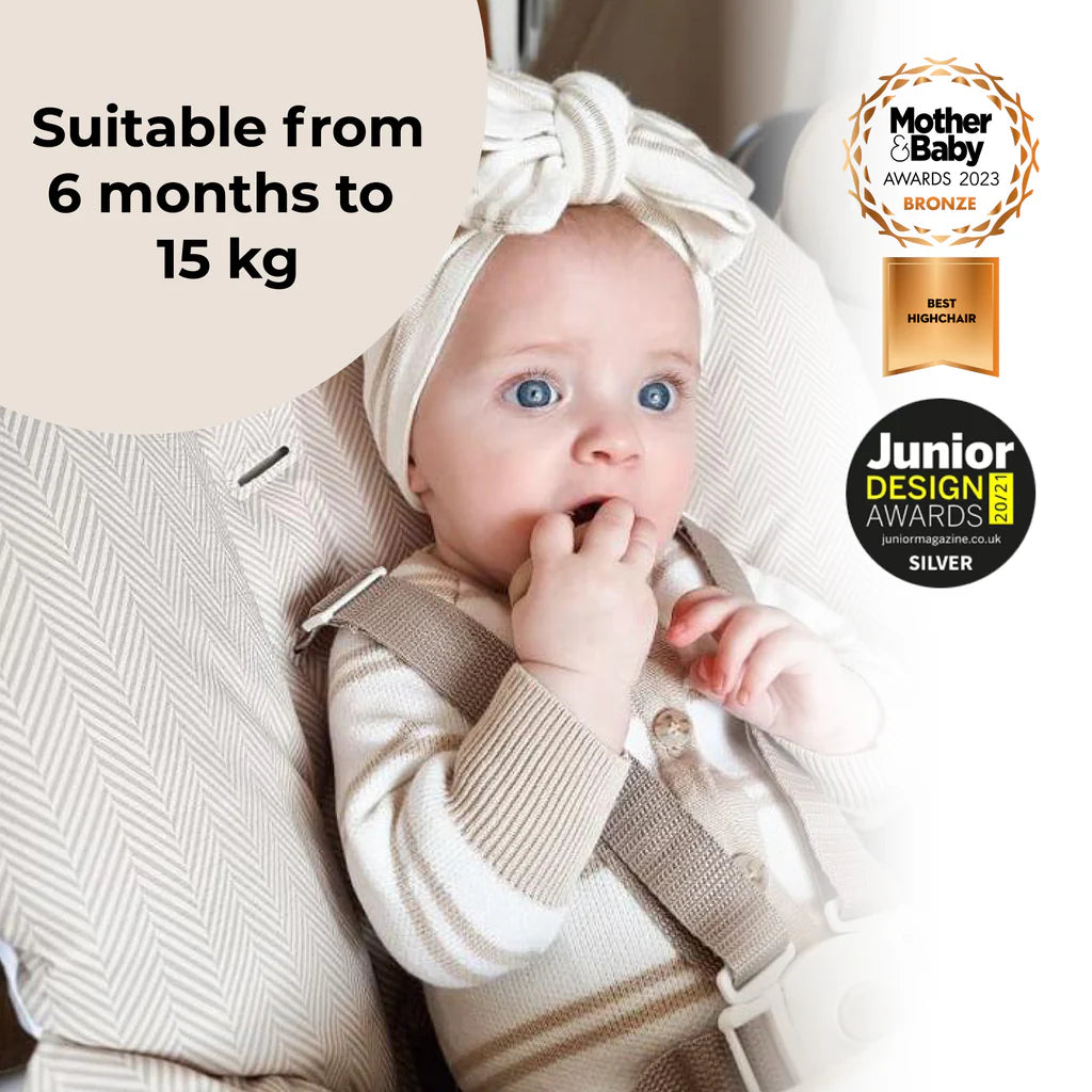 My Babiie MBHC8 Premium Highchair - Oatmeal Herringbone