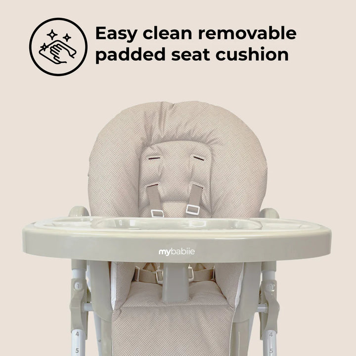 My Babiie MBHC8 Premium Highchair - Oatmeal Herringbone