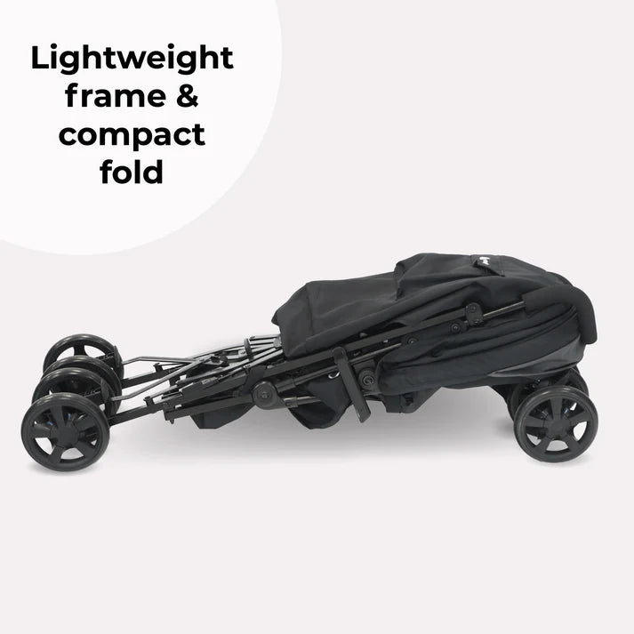 Folded My Babiie MB01 stroller showing compact fold design