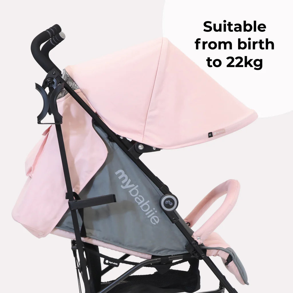 My Babiie MB02 in Pink and Grey suitable from birth to 22kg
