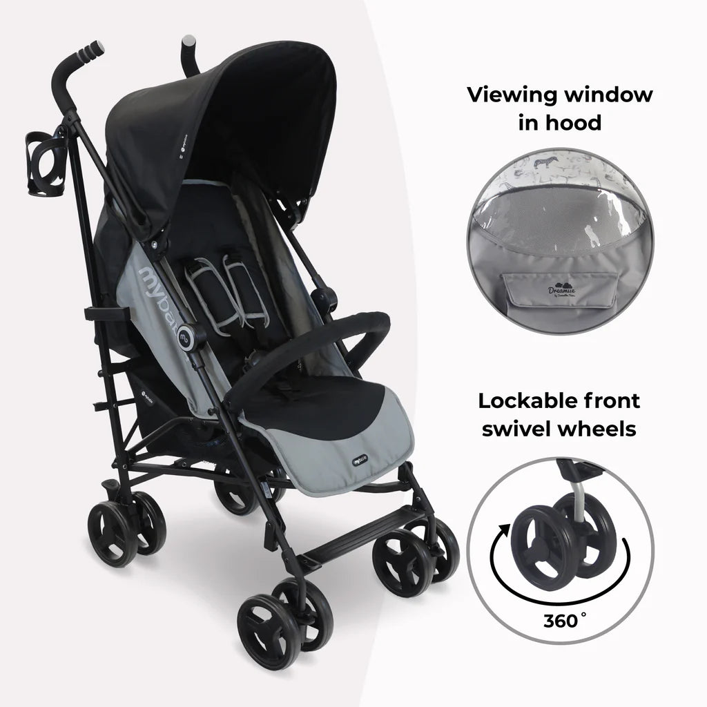 My Babiie MB02 Lightweight Stroller with viewing window nd lockable front swivel wheels