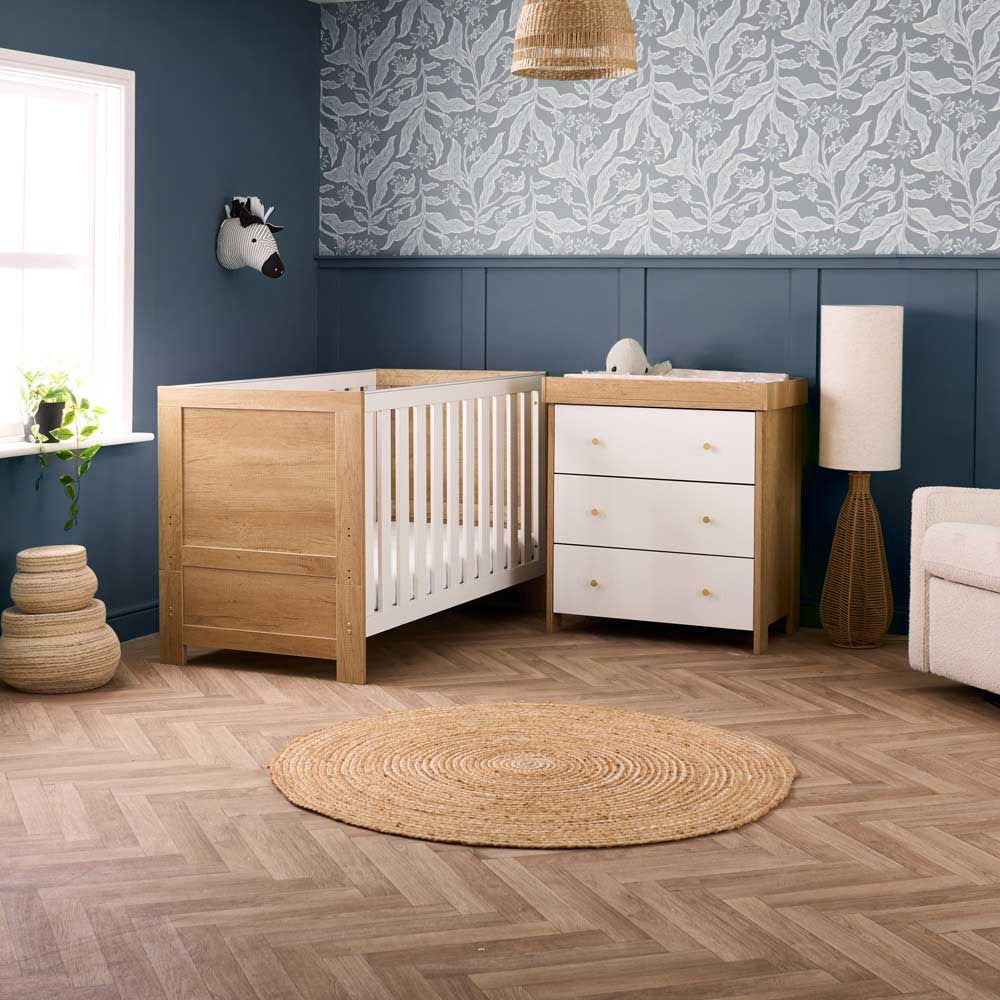 Obaby Nika 3 Piece Nursery Room Set – Oak & White