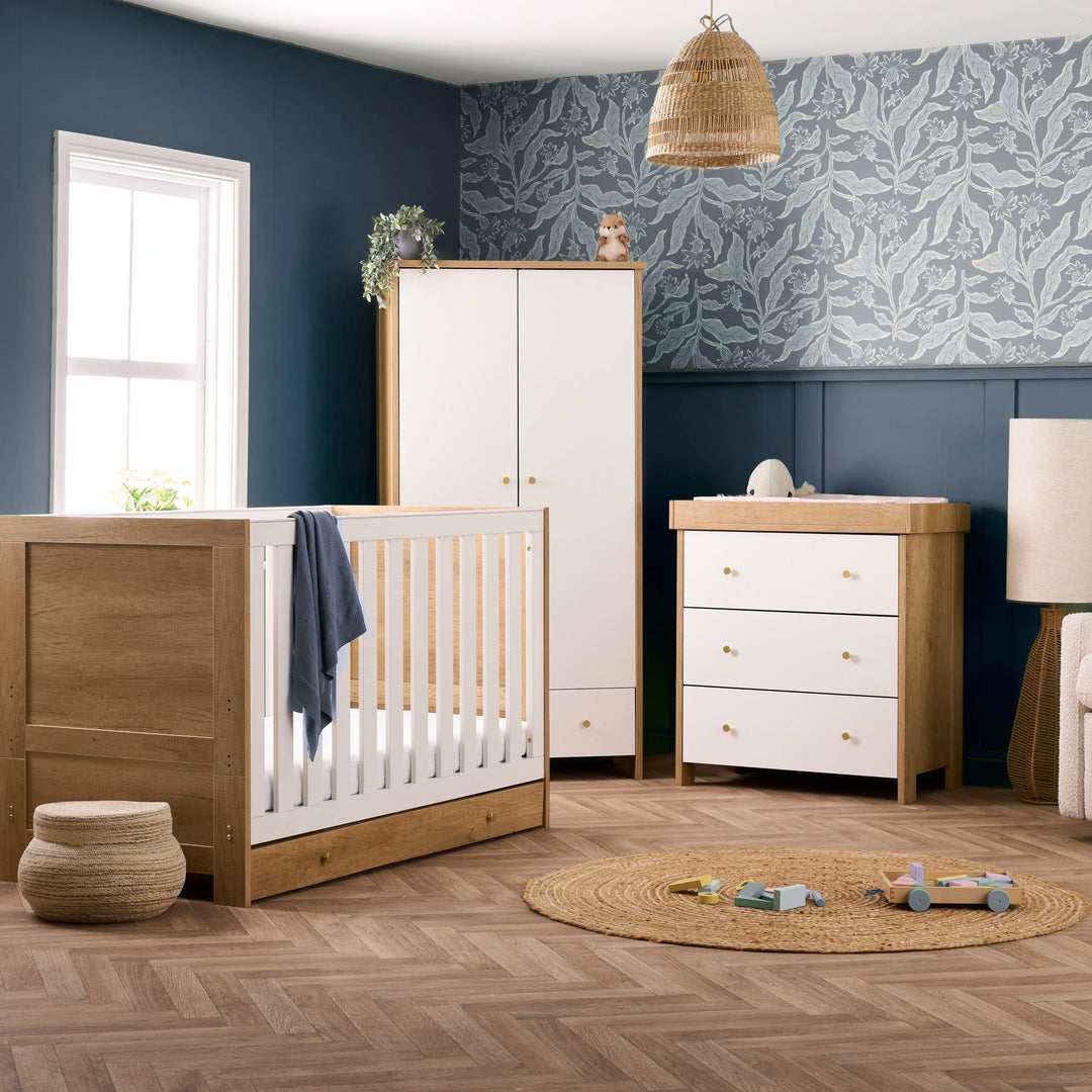 Obaby Nika 3 Piece Nursery Room Set – Oak & White