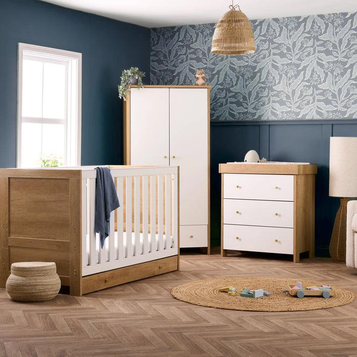 Obaby Nika 3 Piece Nursery Room Set – Oak & White