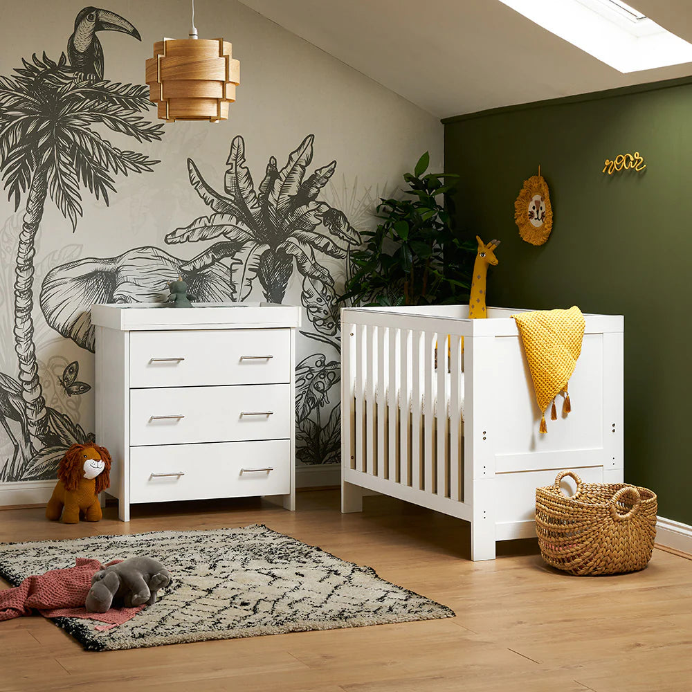 Obaby Nika Mini 2 Piece Nursery Room Set – White Wash