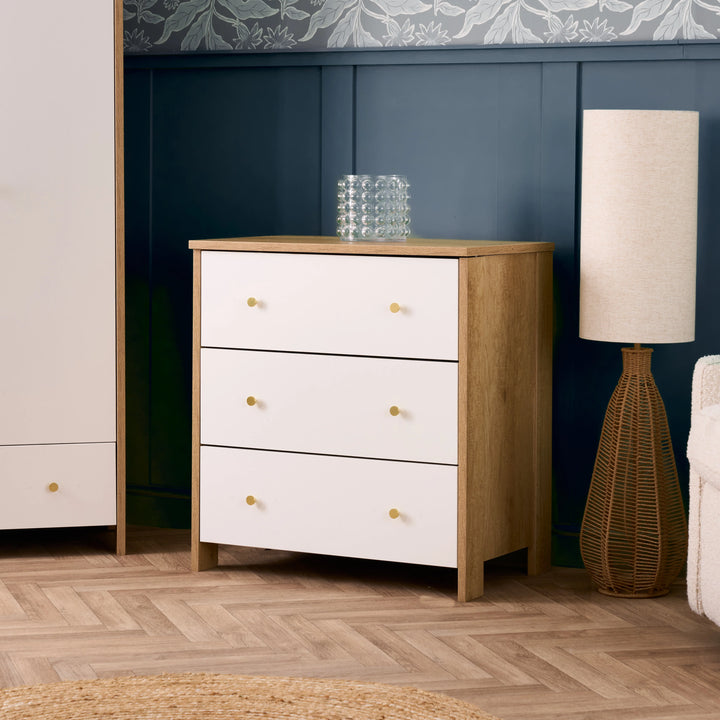 Obaby Nika 3 Piece Nursery Room Set – Oak & White