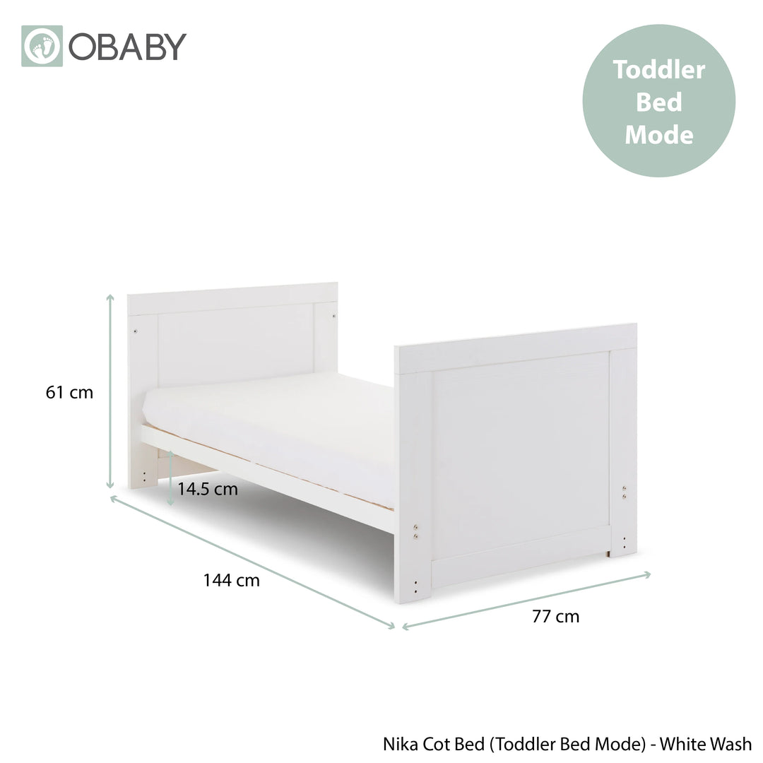 Obaby Nika 3 Piece Nursery Room Set – White Wash