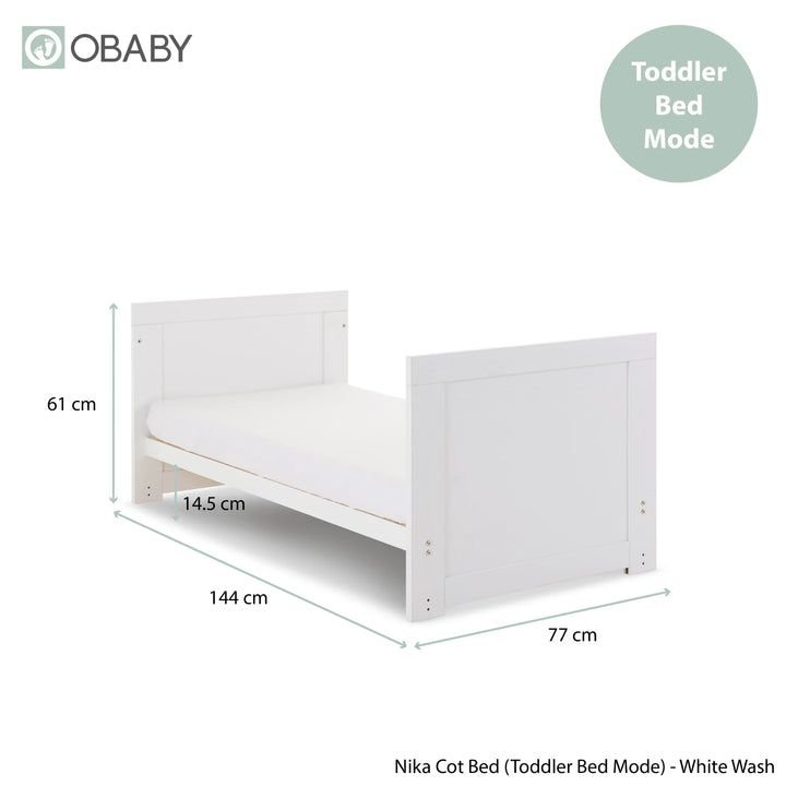 Obaby Nika 3 Piece Nursery Room Set – White Wash