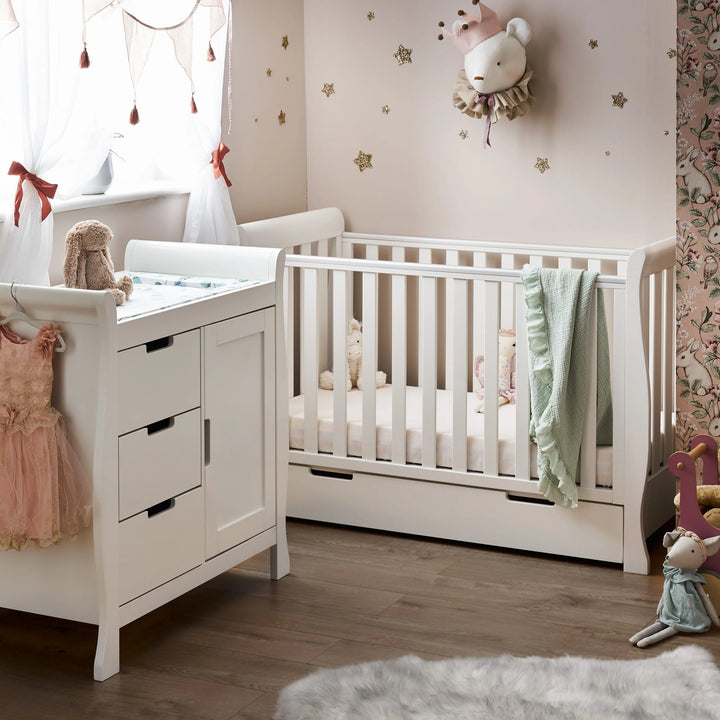 Obaby Stamford Mini Sleigh 2 Piece Room Set - White