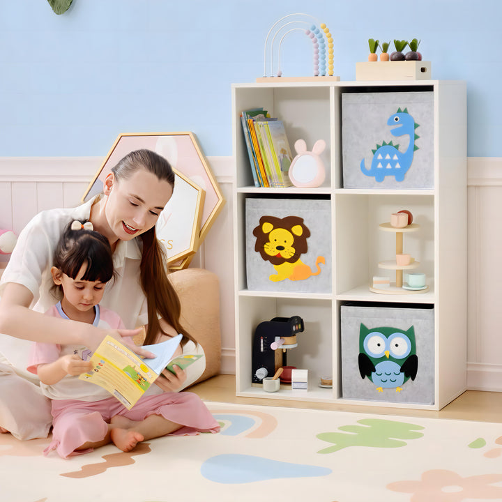 ZONEKIZ Kids Toy Box with Three Non-Woven Fabric Drawers, 61.8 x 29.9 x 91.5cm - White - image 2