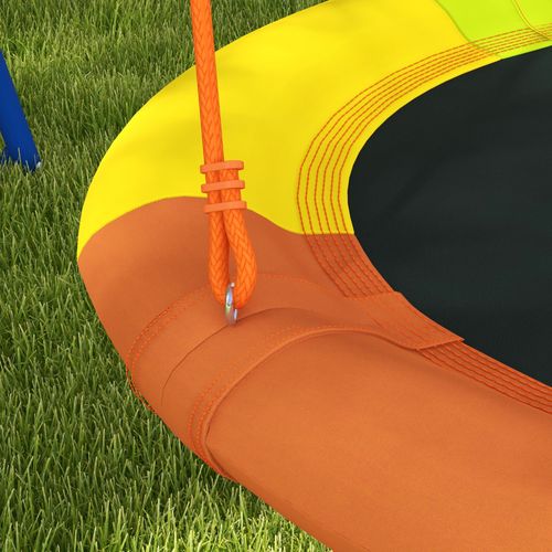 Outsunny Kids Metal A-Frame Garden Swing Set with Nest Seat