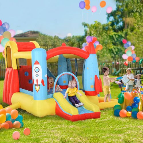 Outsunny Bouncy Castle with Slide & Pool