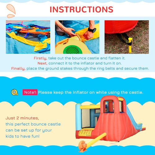 Outsunny 4 in 1 Bouncy Castle with Pool & Climbing Wall
