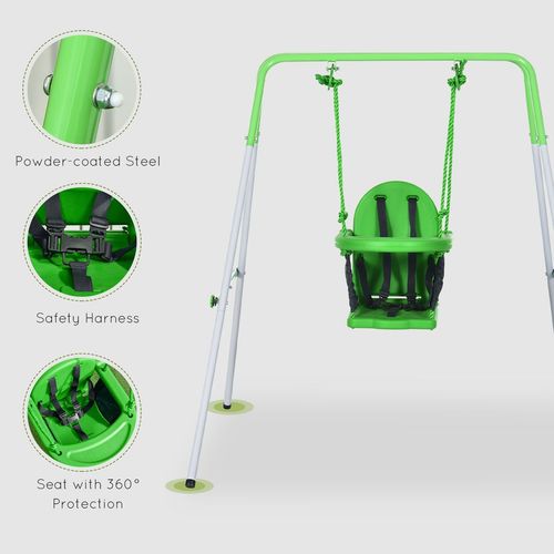 Outsunny Baby Swing with Seatbelt - Ages 6–36 Months
