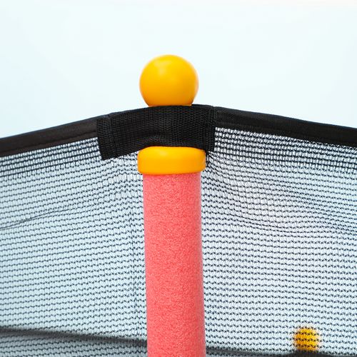 HOMCOM Kids Trampoline Mini Bouncer with Enclosure Safety Net – Red