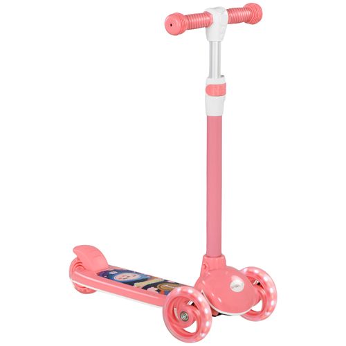 AIYAPLAY 3-Wheel Kids Scooter with LED Lights & Adjustable Height – Pink