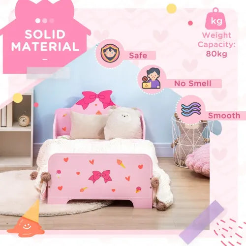 ZONEKIZ Princess Toddler Bed – Pink (Ages 3–6)