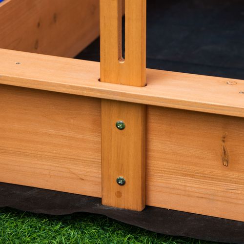 Outsunny Wooden Sand Pit with Canopy