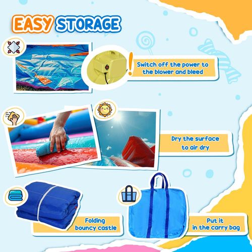Outsunny Octopus Bouncy Castle with Slide & Pool