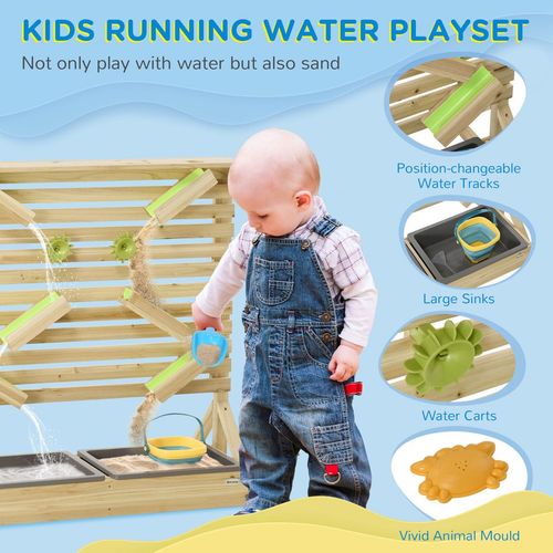 Outsunny Kids Running Water & Sand Playset