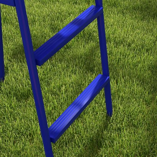 Outsunny 4-in-1 Garden Swing Set with Swings, Glider, Slide & Ladder – Orange & Blue