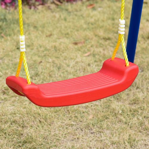 Outsunny Kids Swing with Adjustable Rope & A-Frame Stand – Blue (Ages 3–8)