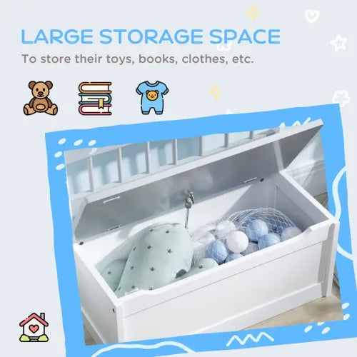 ZONEKIZ 2-in-1 Kids Storage Bench &amp; Toy Box – Grey