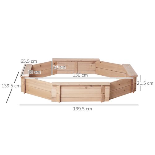 Outsunny Wooden Sand Pit with Cover