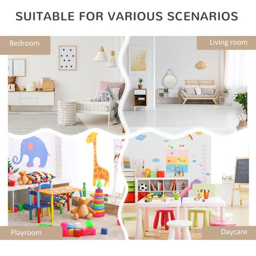 HOMCOM Kids Bookshelf &amp; Toy Organiser with Drawer and Wheels – Grey