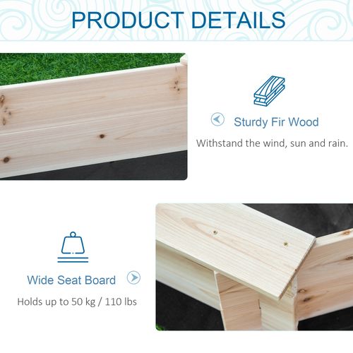 Outsunny Wooden Sand Pit with Cover